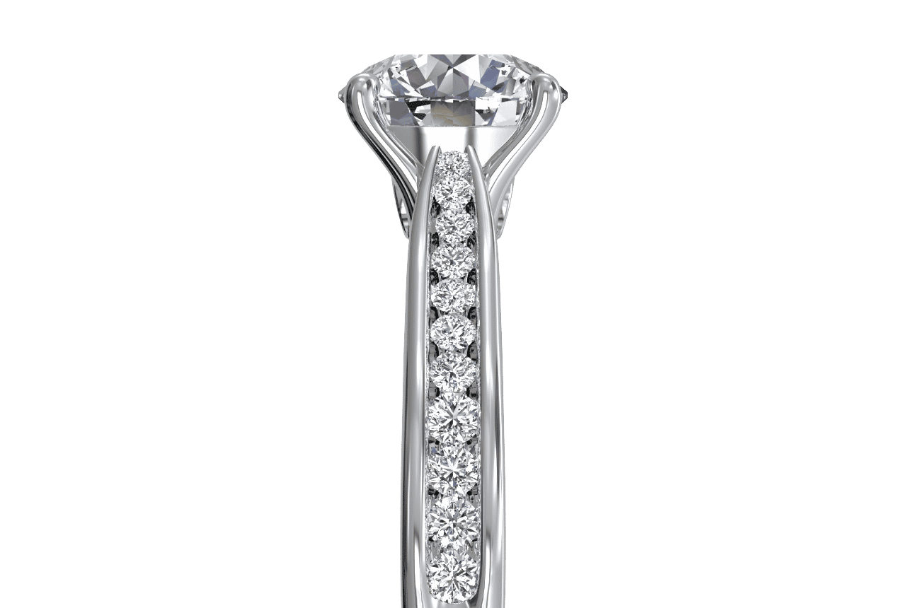 14kt White Gold / Round / Side