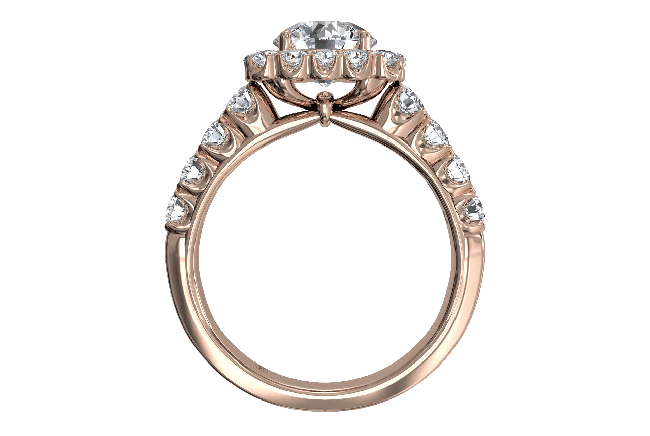 18kt rose gold/round/front