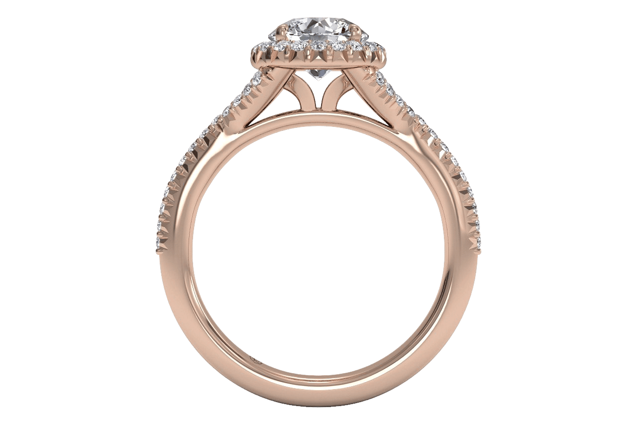 18kt rose gold/round/front