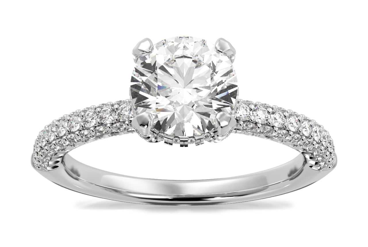 14kt white gold/18kt white gold/platinum/round/front