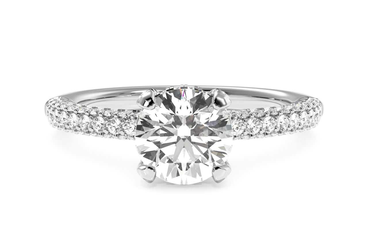 14kt white gold/18kt white gold/platinum/round/top