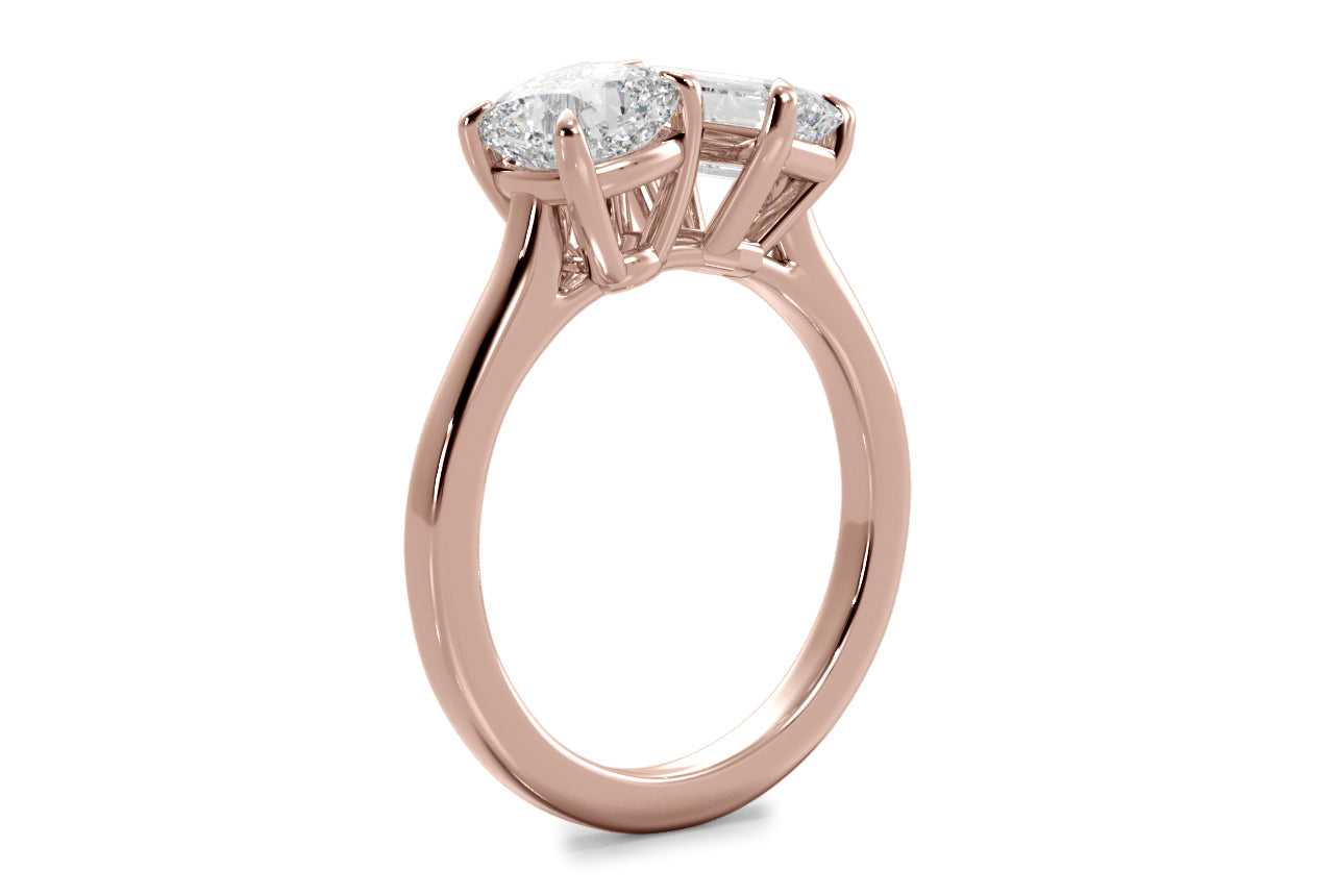 18kt rose gold/emerald/0.50 ctw/0.75 ctw/1.00 ctw/side