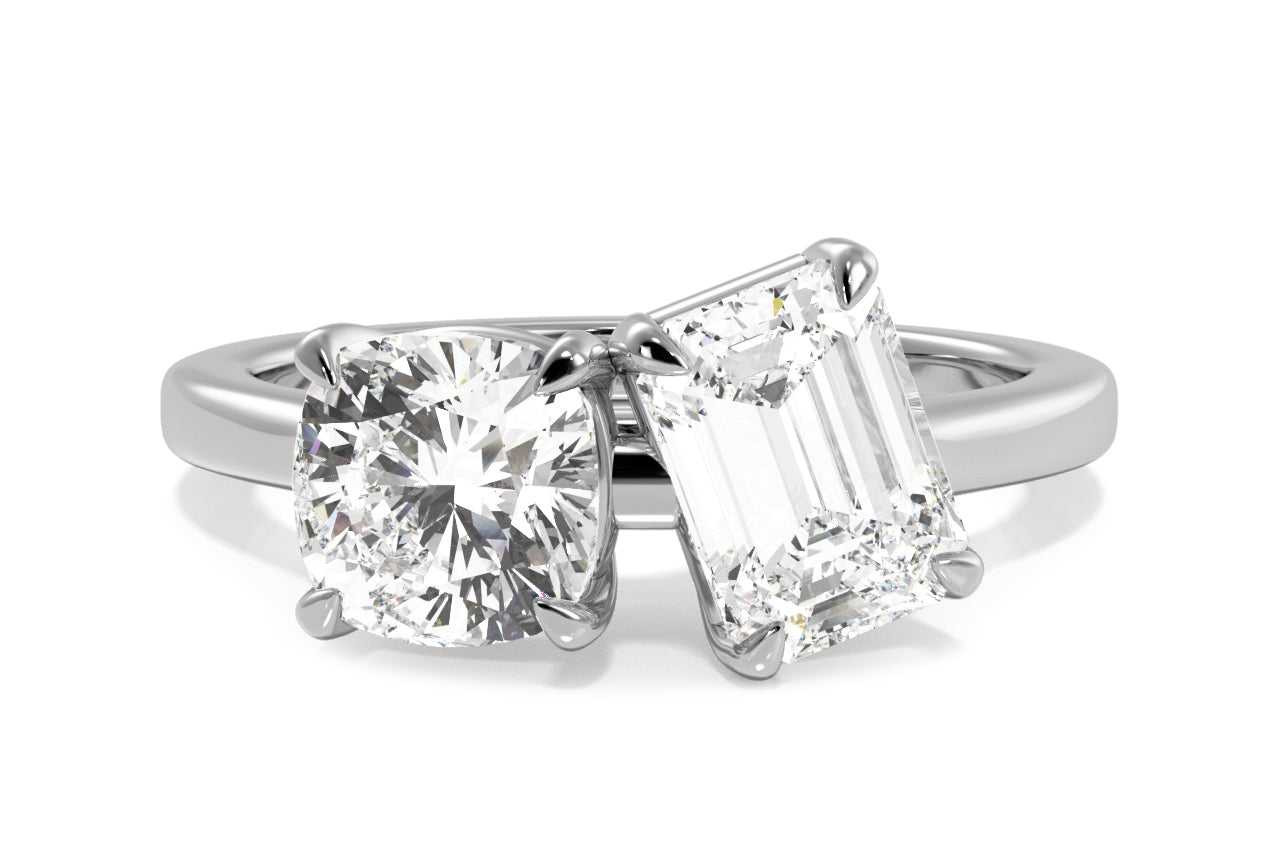 14kt white gold/18kt white gold/platinum/emerald/0.50 ctw/0.75 ctw/1.00 ctw/top