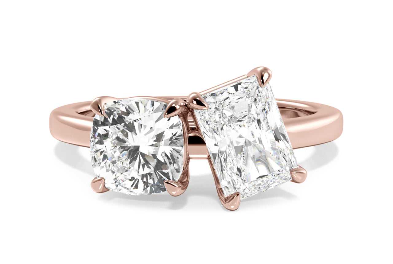 18kt rose gold/radiant/0.50 ctw/0.75 ctw/1.00 ctw/top