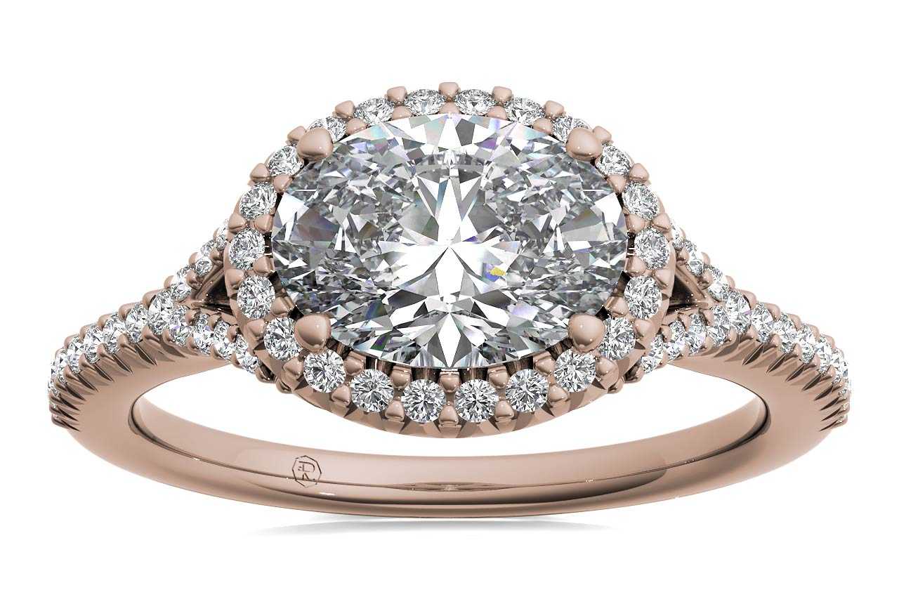 18kt rose gold/oval/front