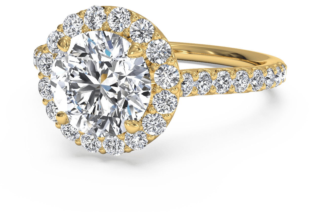 18kt Yellow Gold / Round / Perspective