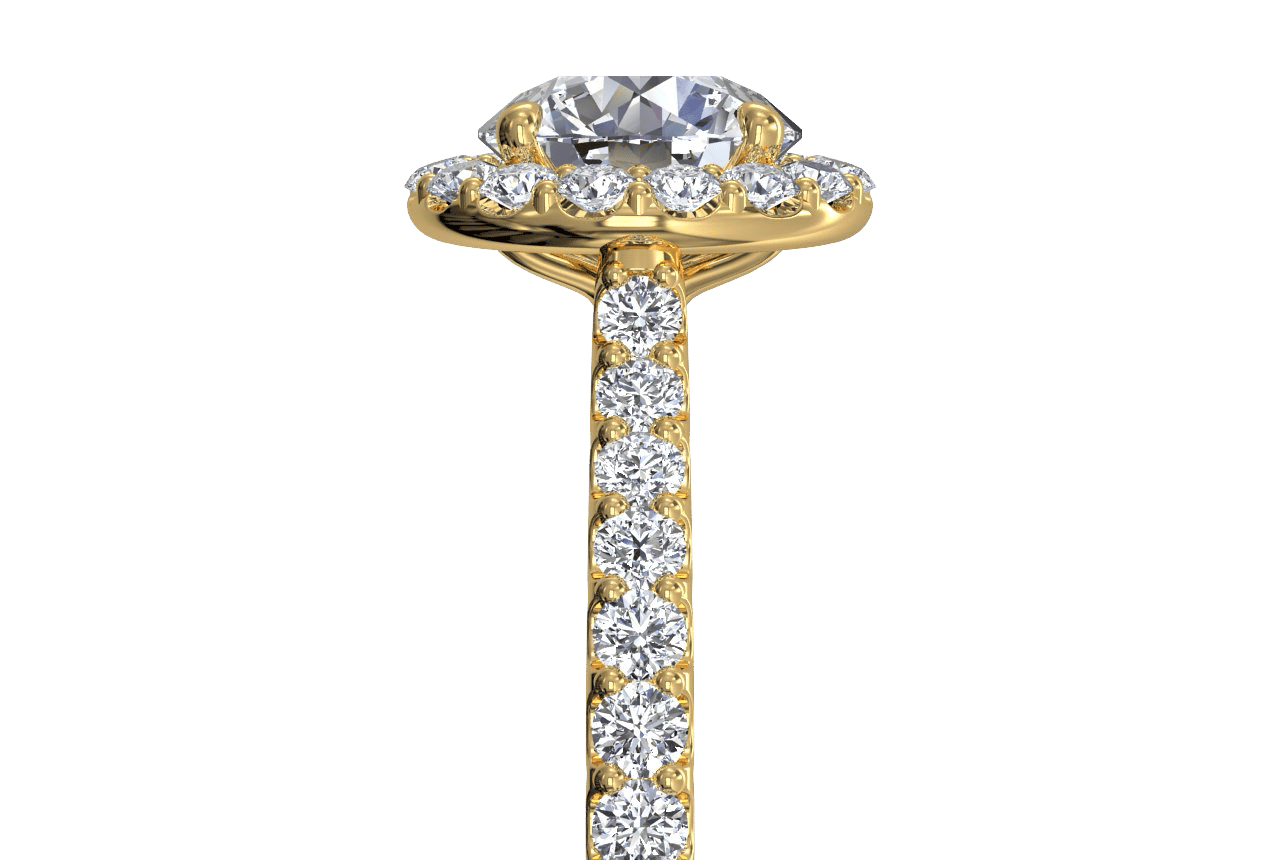18kt yellow gold / round / side