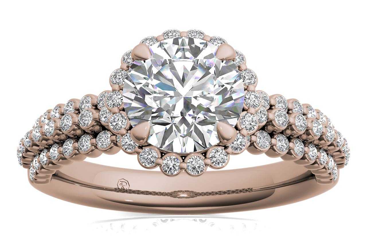 18kt rose gold/round/front