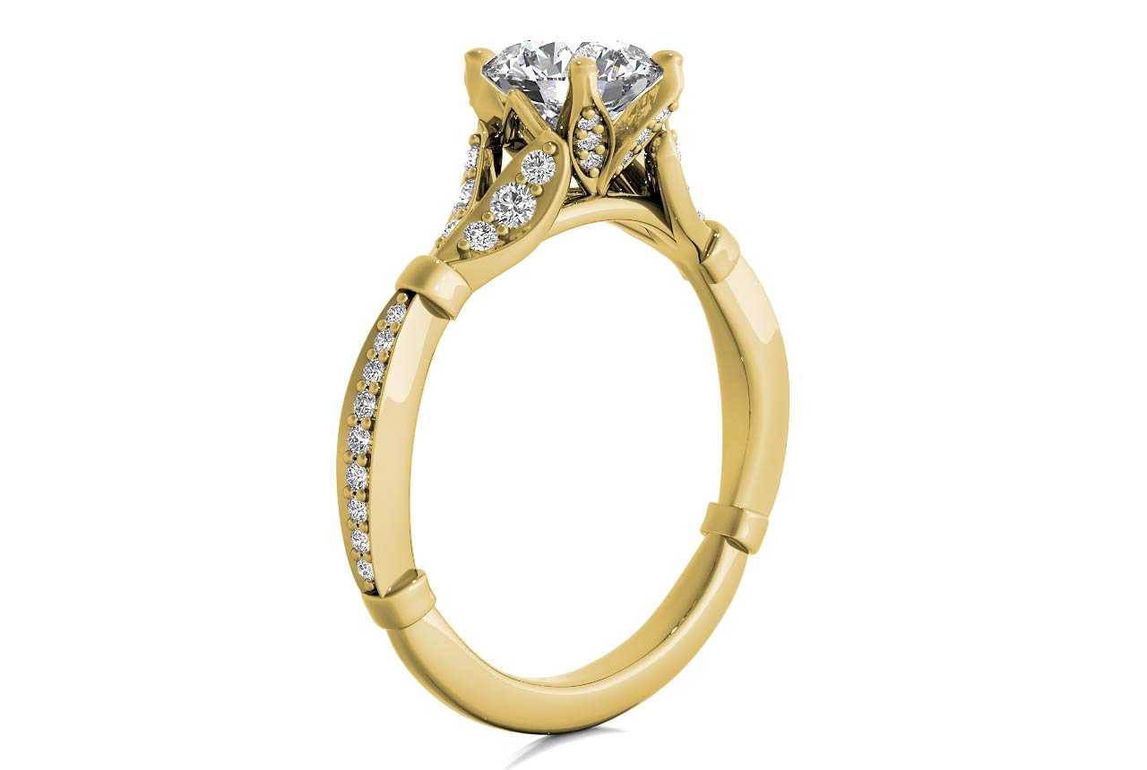 18kt yellow gold/round/front