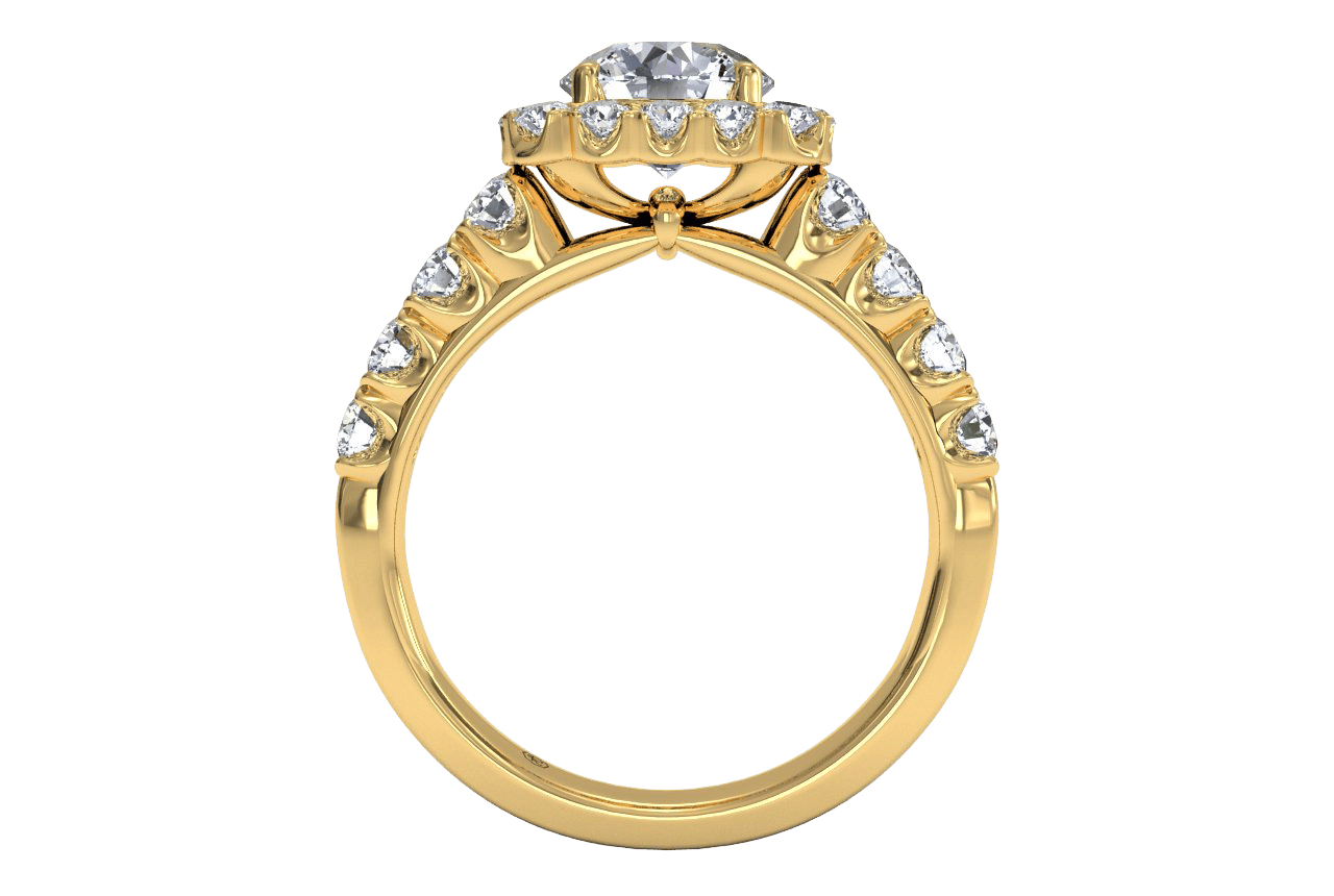 18kt yellow gold/round/front