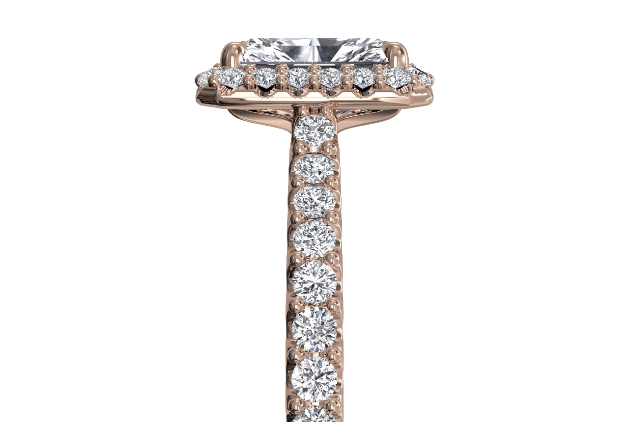 18kt rose gold/radiant/side
