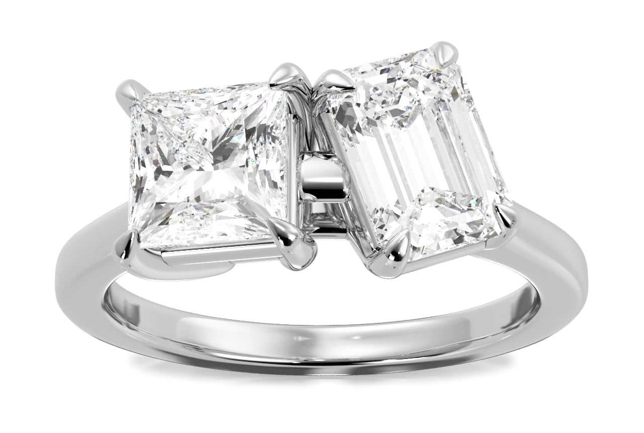 14kt white gold/18kt white gold/platinum/emerald/0.50 ctw/0.75 ctw/1.00 ctw/front