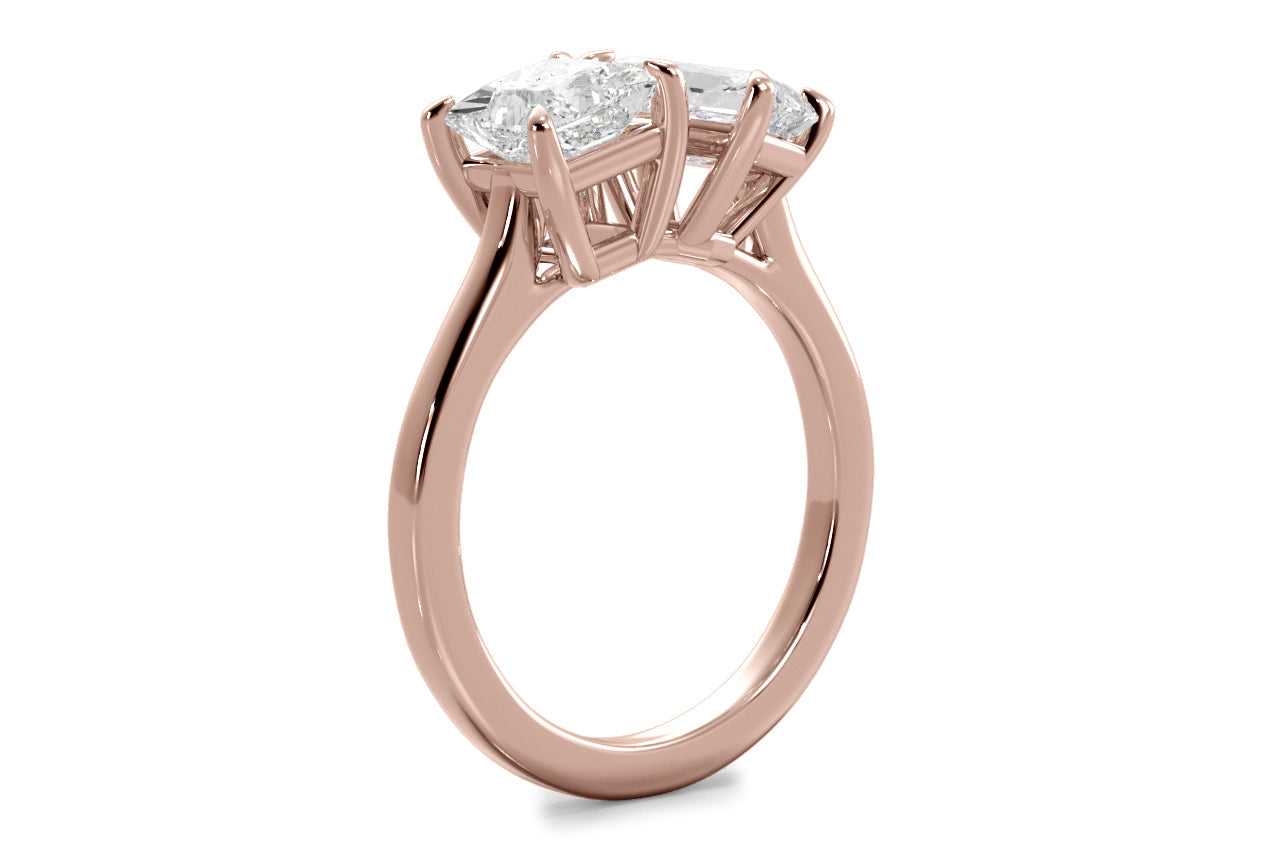 18kt rose gold/radiant/0.50 ctw/0.75 ctw/1.00 ctw/side