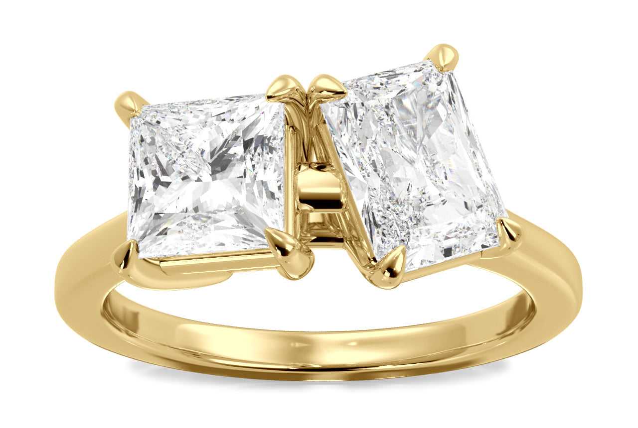 18kt yellow gold/radiant/0.50 ctw/0.75 ctw/1.00 ctw/front