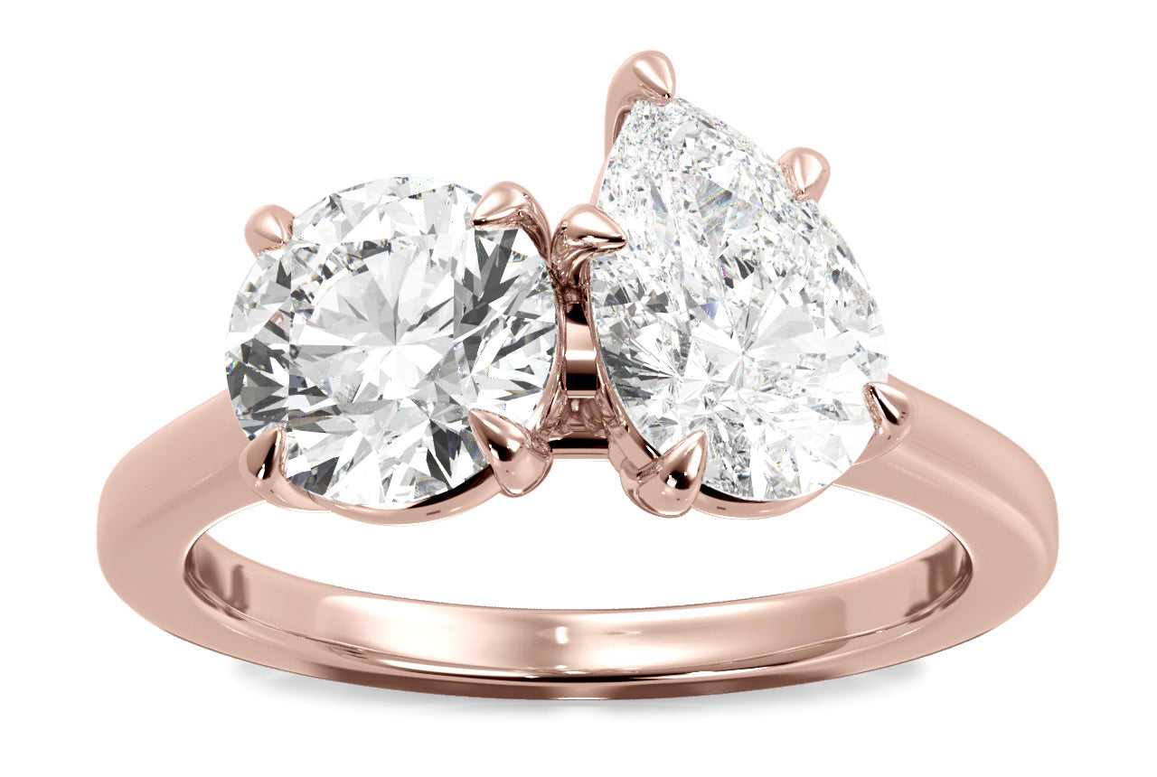 18kt rose gold/pear/0.50 CTW/0.75 CTW/1.00 CTW/front