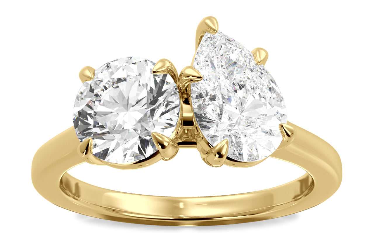 18kt yellow gold/pear/0.50 CTW/0.75 CTW/1.00 CTW/front