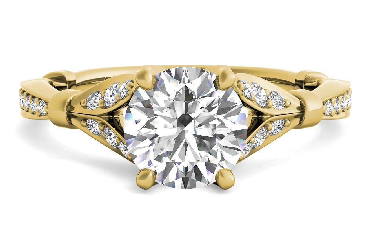 18kt Yellow Gold/round/top