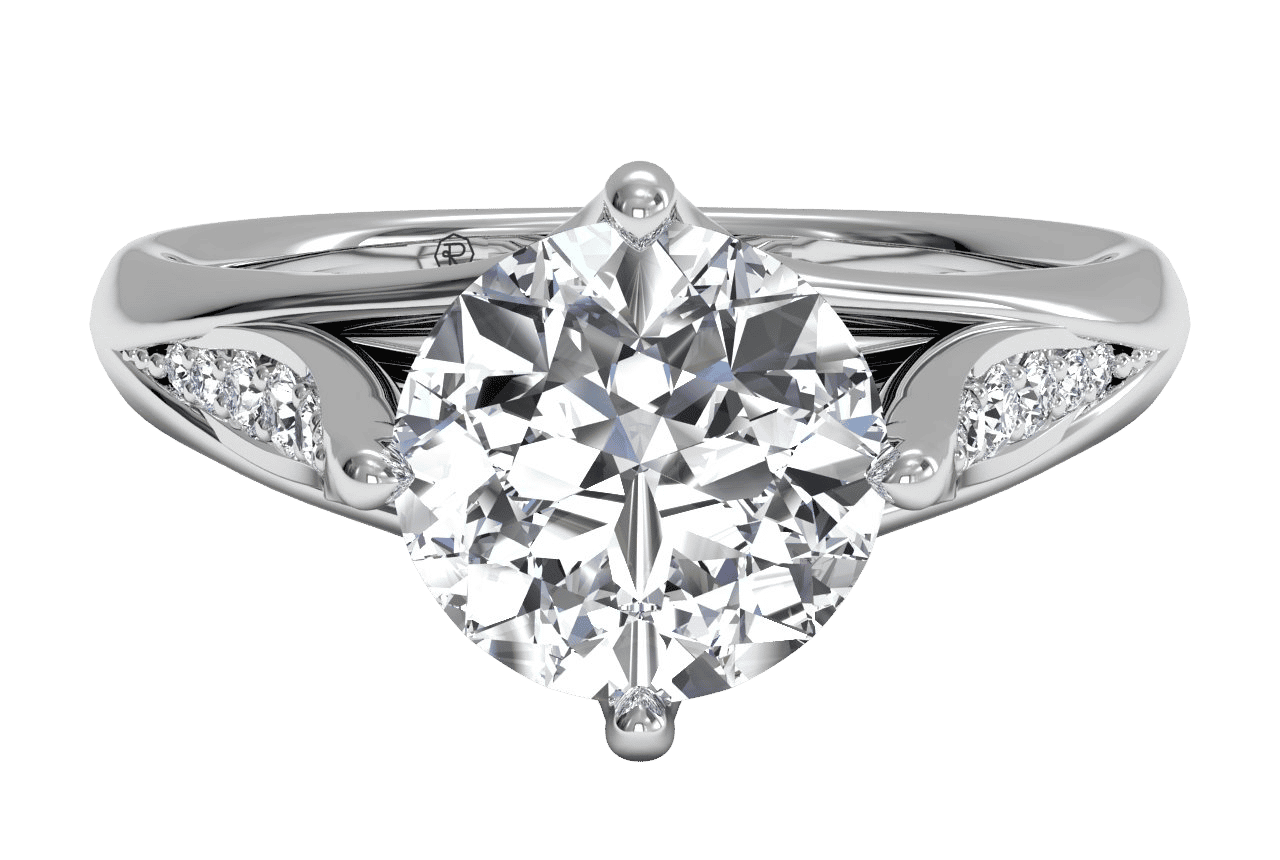 14kt White Gold/round/top