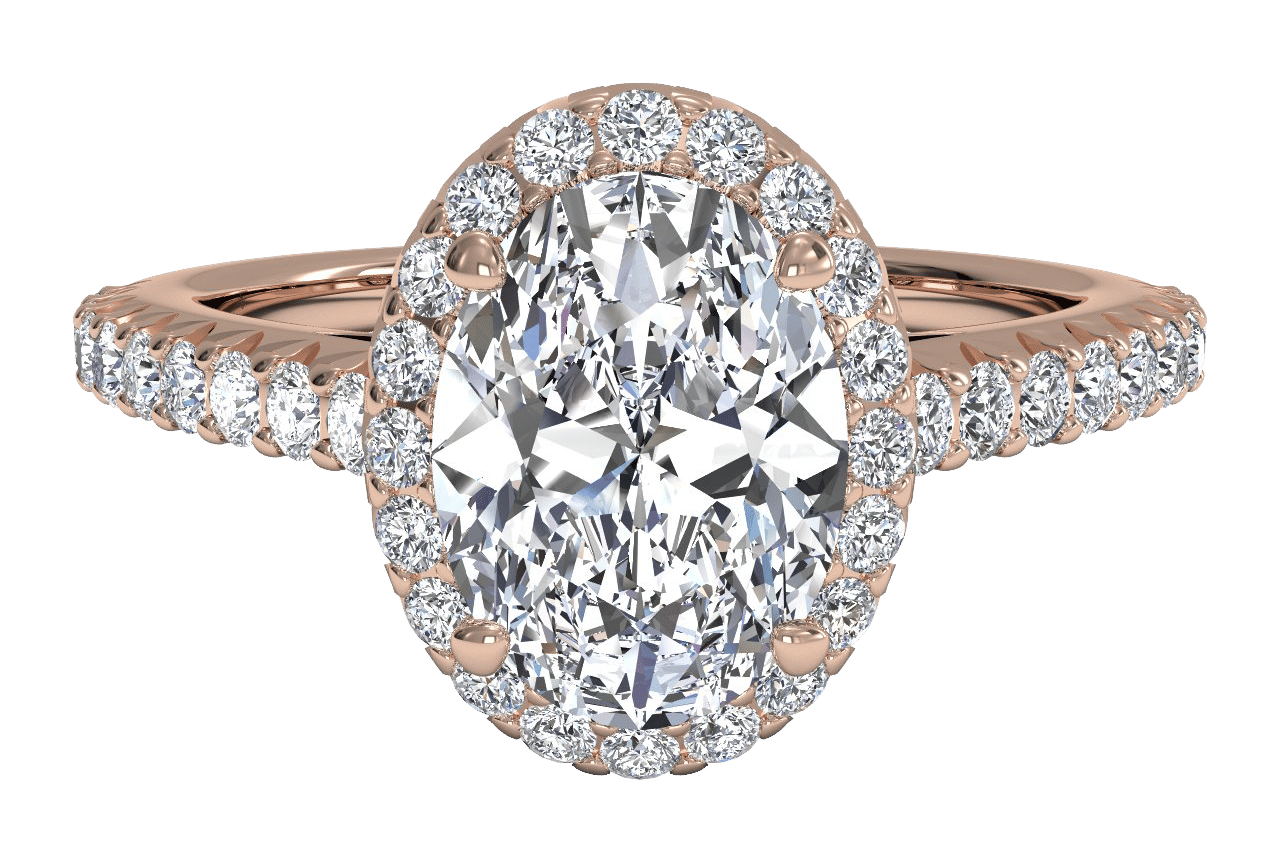 18kt Rose Gold/oval/top