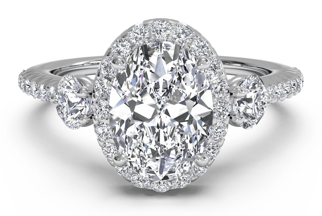 14kt White Gold/oval/top sku 1OZ3701