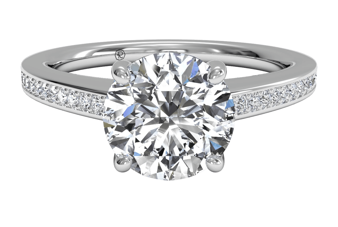 14kt White Gold/round/top