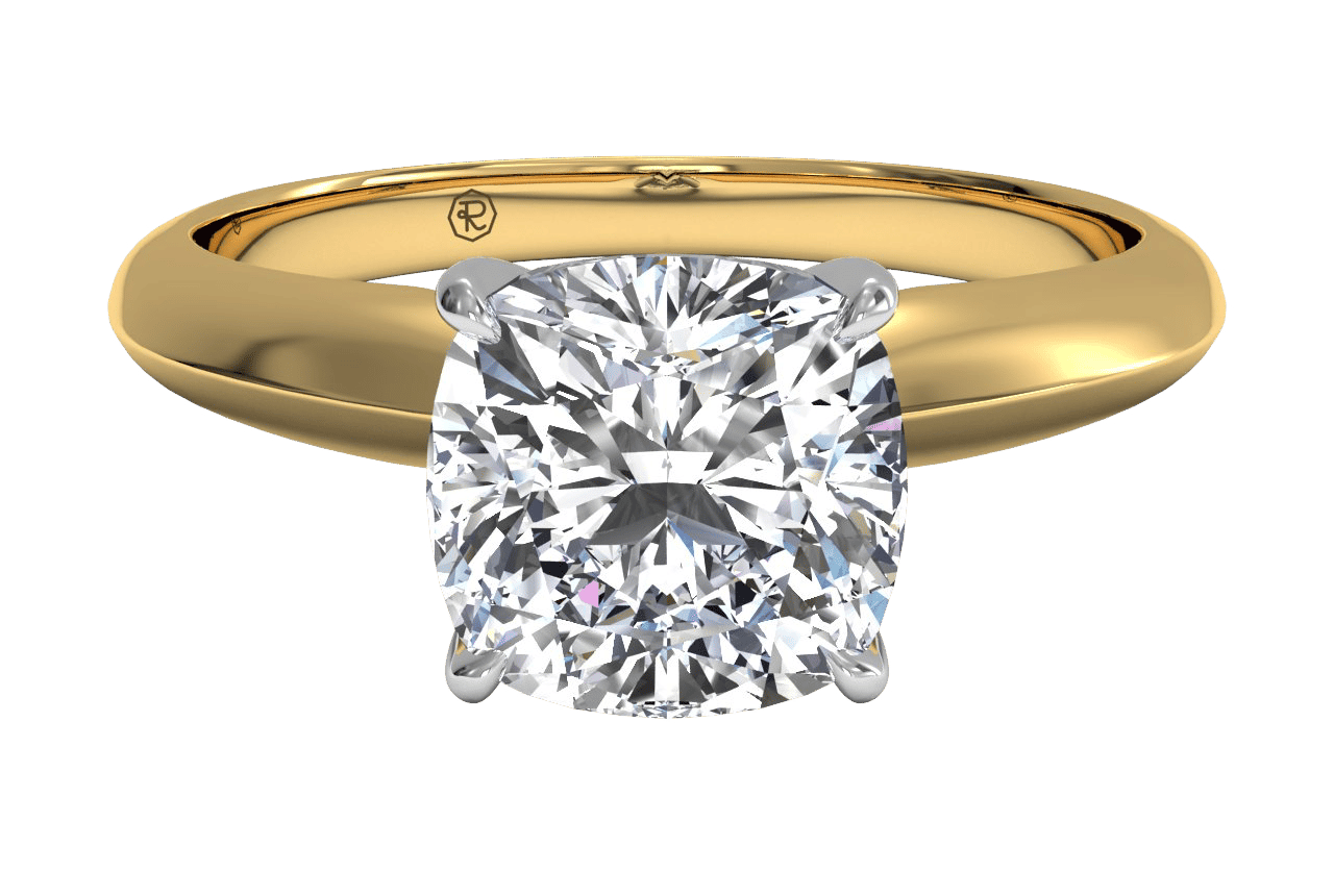 18kt Yellow Gold/cushion/top
