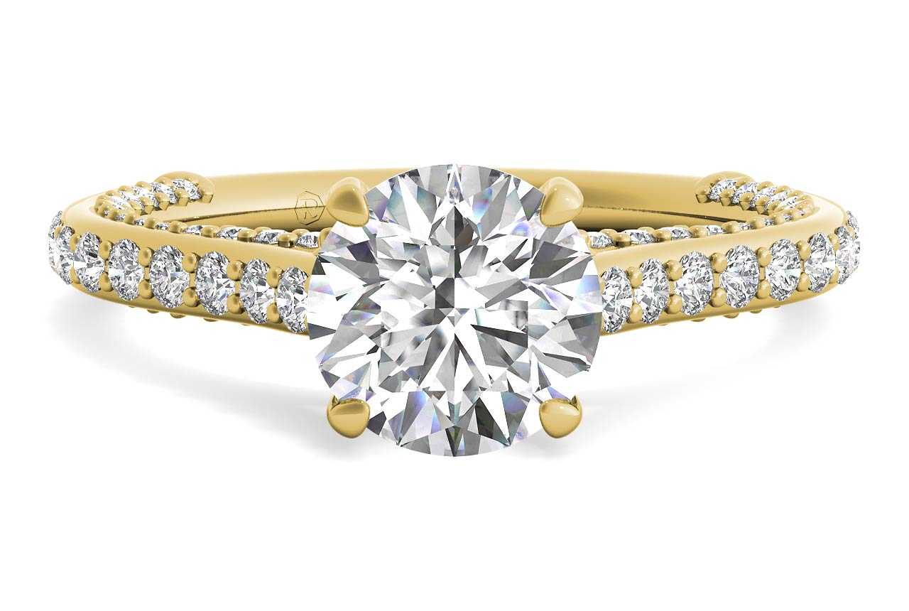 18kt Yellow Gold/round/top