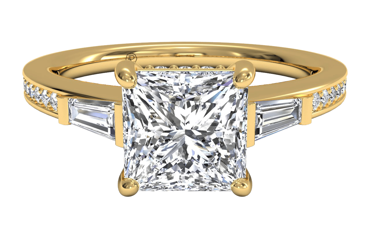 18kt Yellow Gold/princess/top