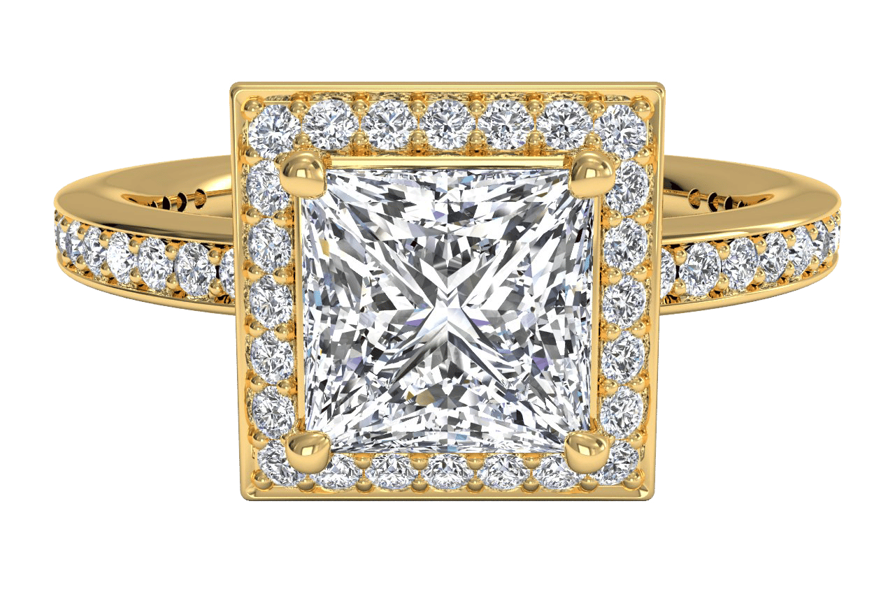 18kt Yellow Gold/princess/top