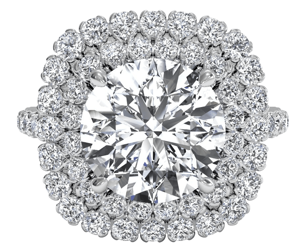 14kt White Gold/round/top
