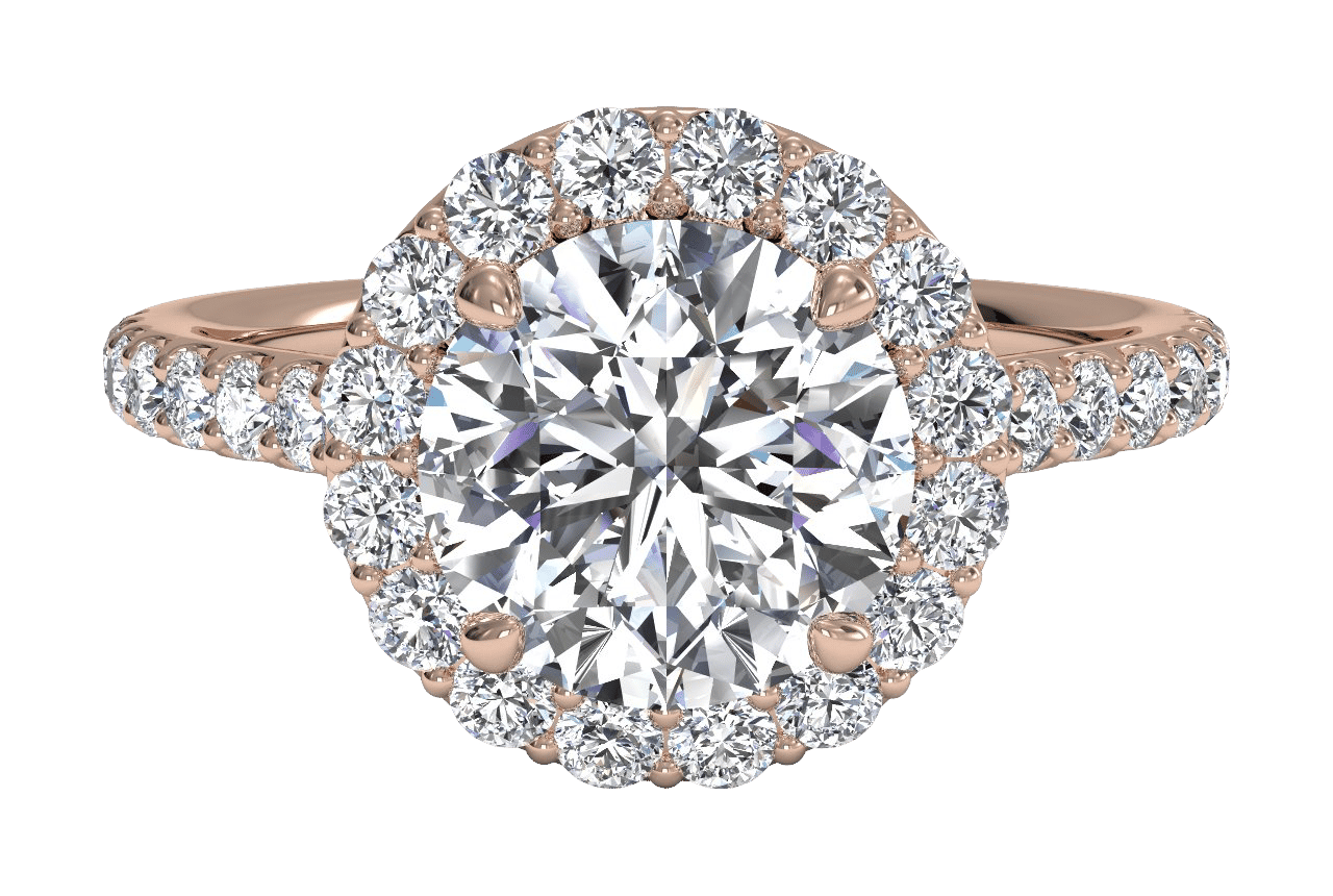 18kt Rose Gold/round/pear/top