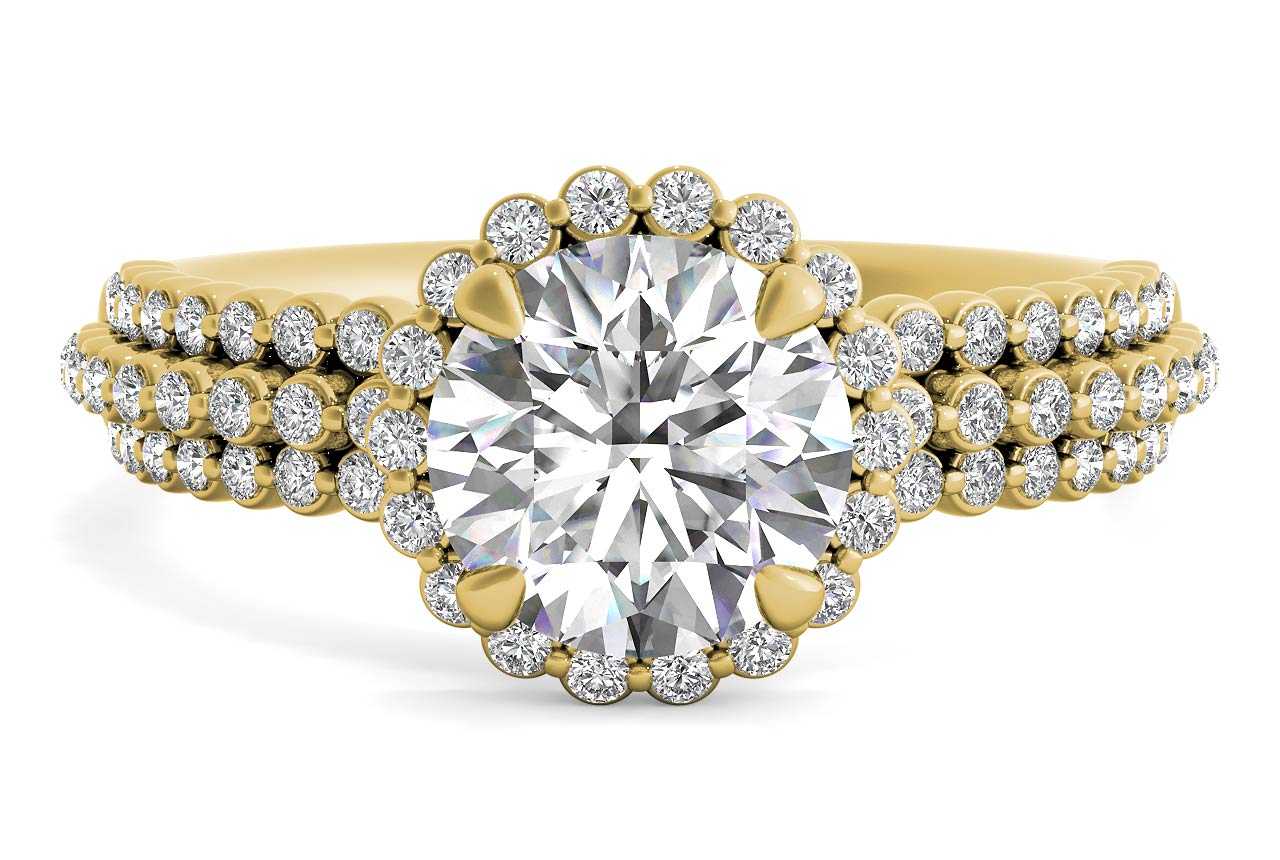 18kt Yellow Gold/round/top