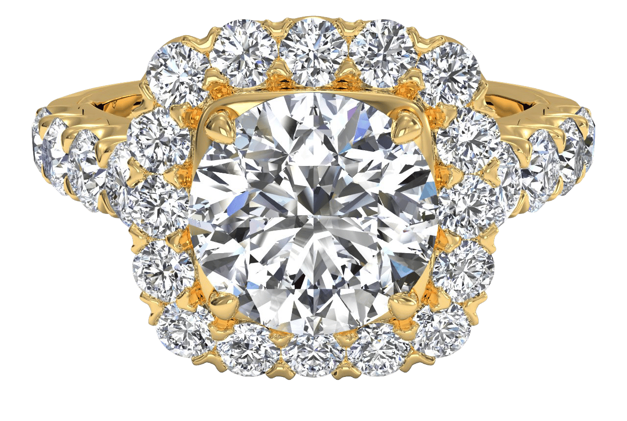 18kt Yellow Gold/round/top
