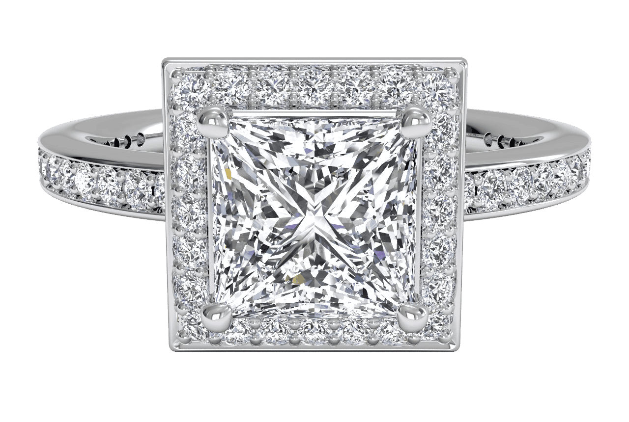 14kt White Gold/princess/top