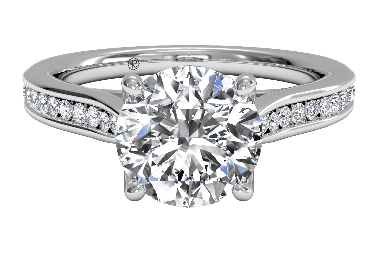 14kt White Gold/round/top