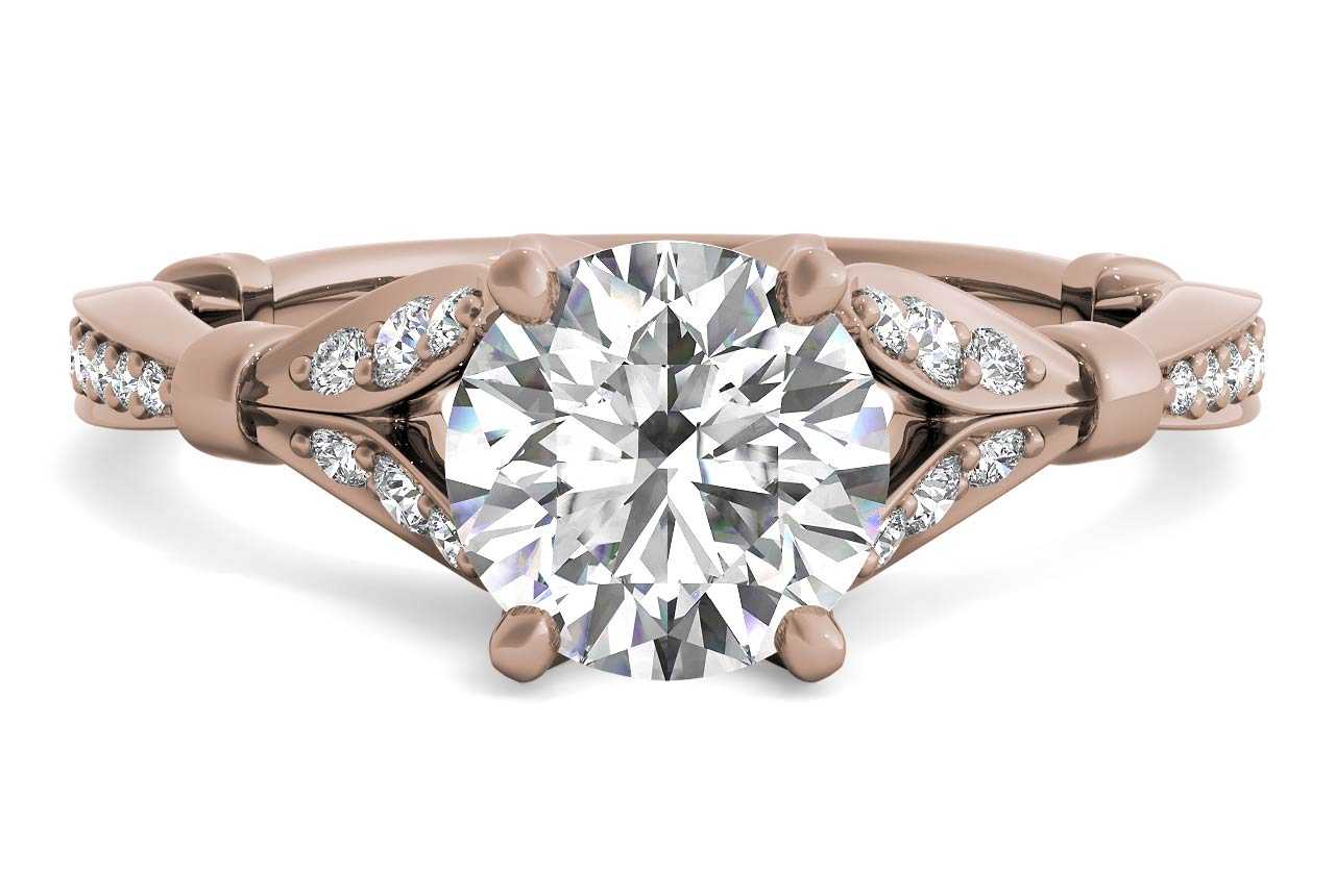 18kt Rose Gold/round/top