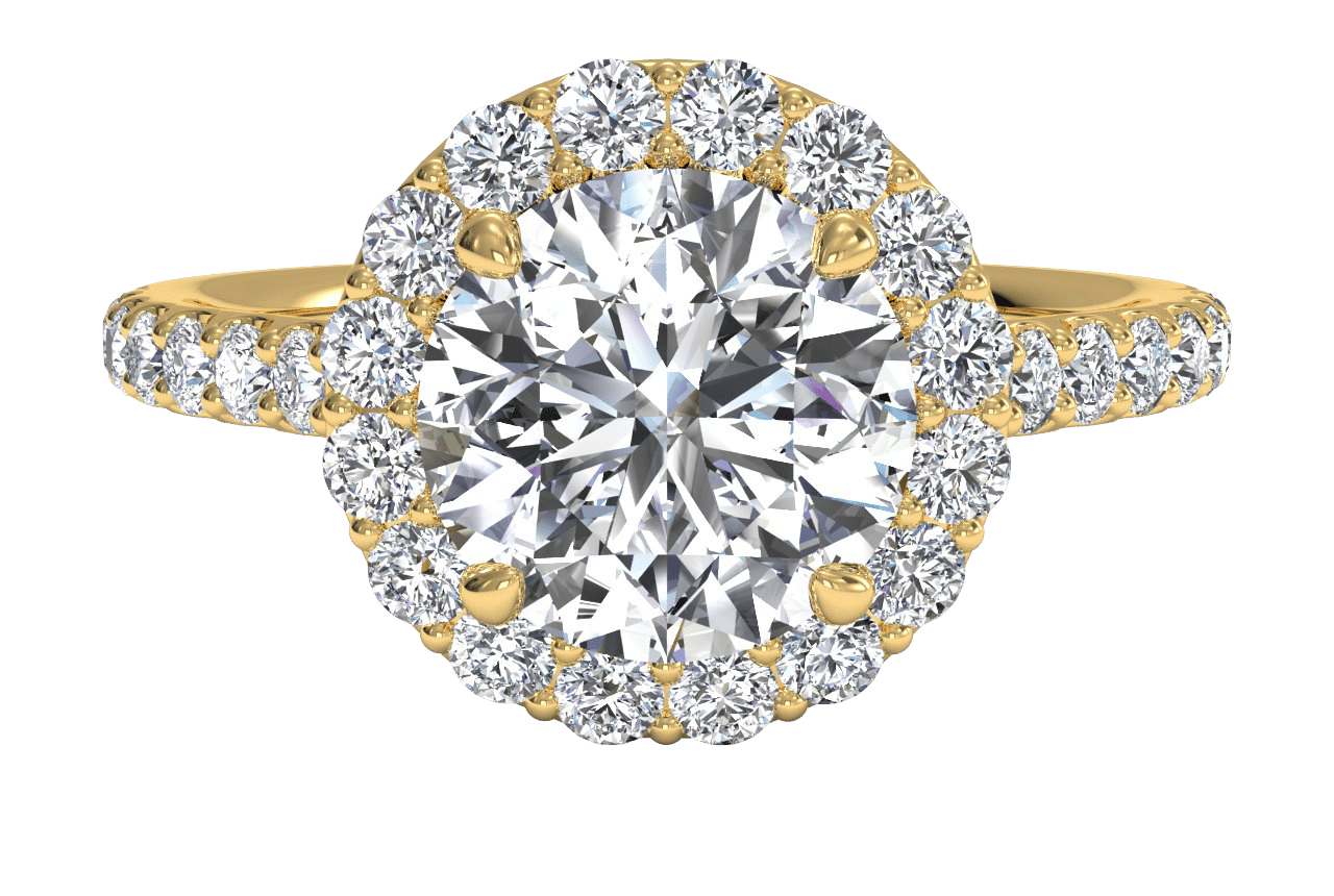 18kt Yellow Gold/round/pear/top
