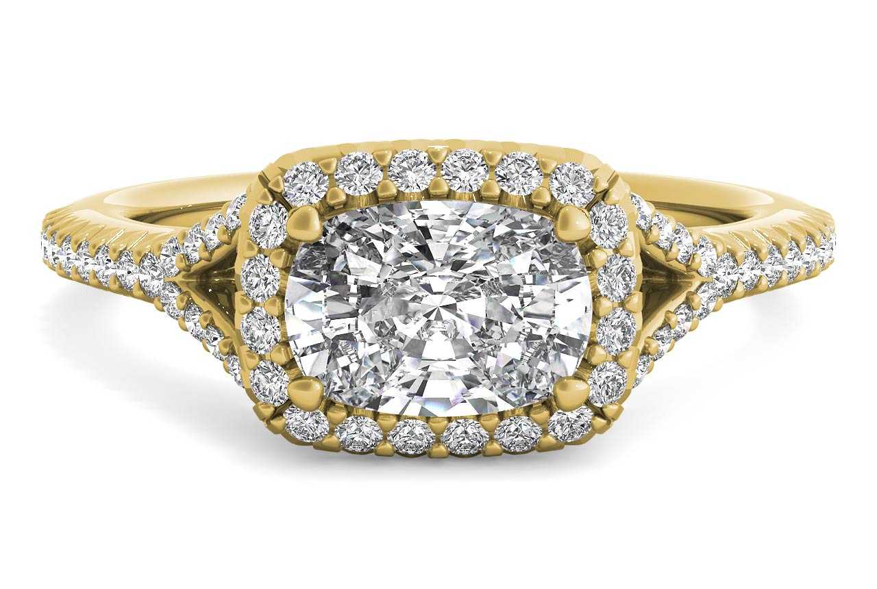 18kt Yellow Gold/cushion/top