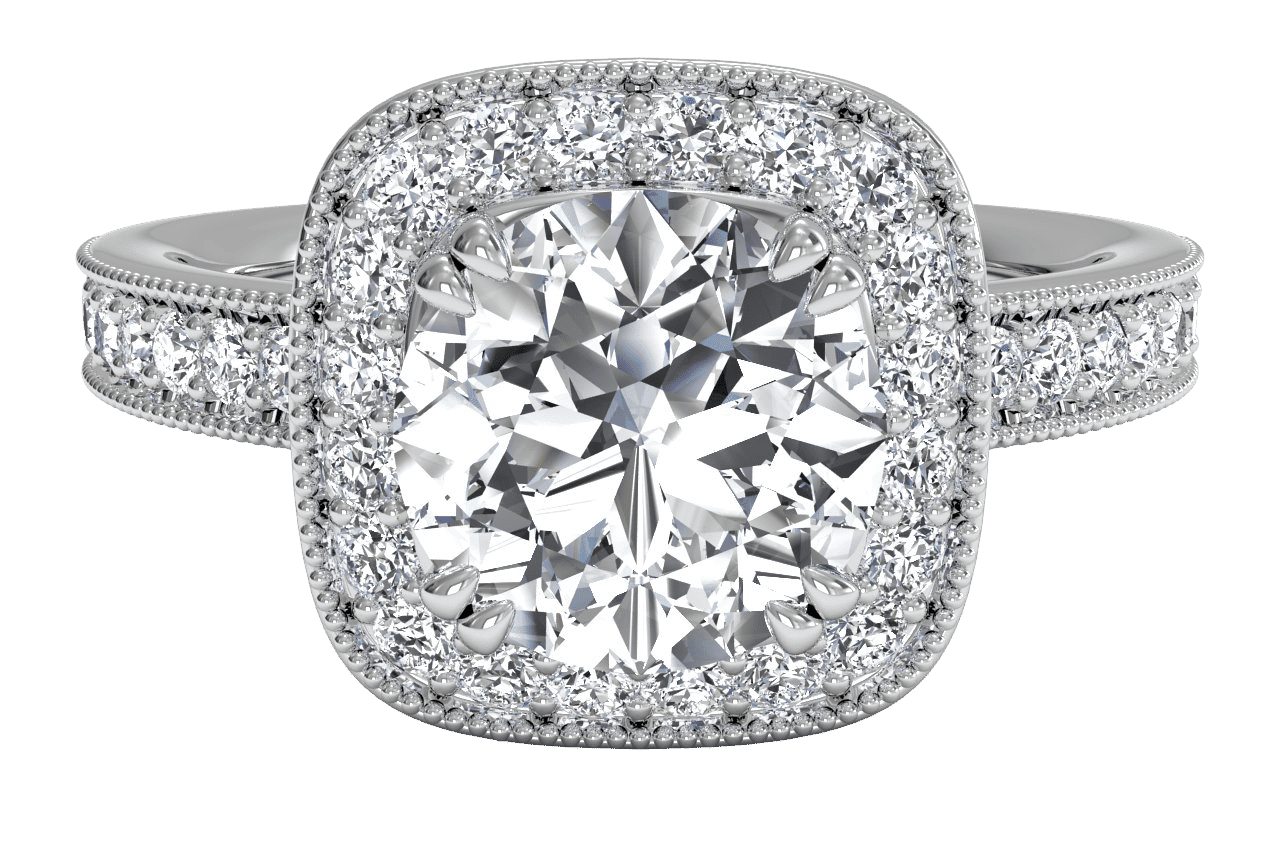 14kt White Gold/round/top