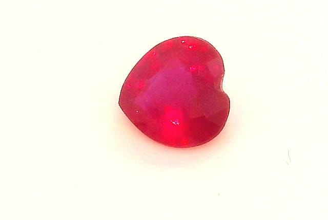 3x3mm Heart Ruby Red Color EC Clarity Faceted Cut