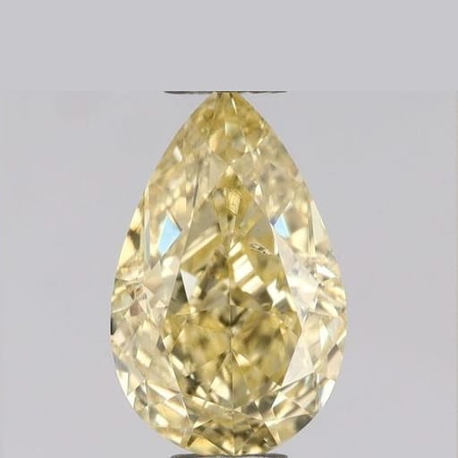 0.54 Carat Pear Yellow Diamond