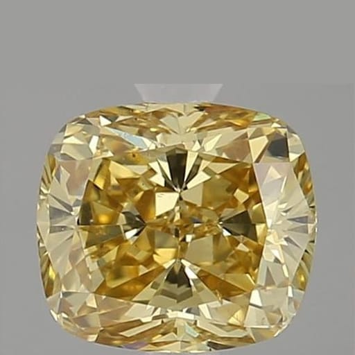0.60 Carat Cushion Yellow Diamond