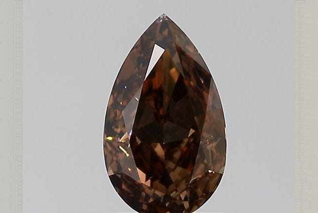 0.59 Carat Pear Brown Diamond