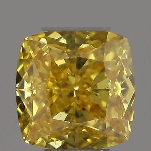 0.24 Carat Cushion Yellow Diamond