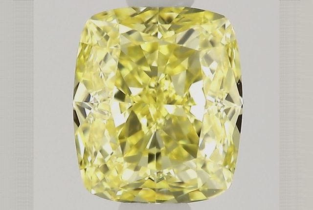 0.34 Carat Cushion Yellow Diamond