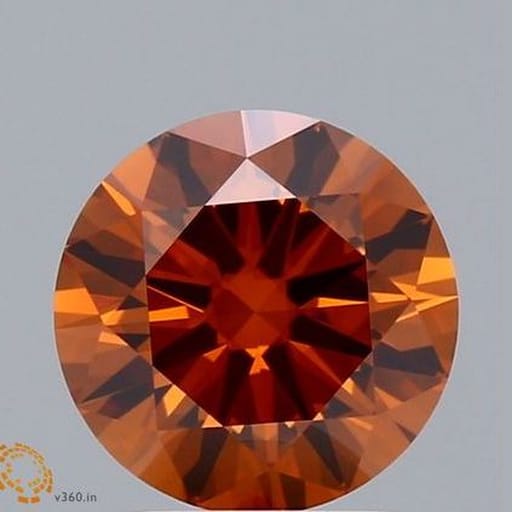 1.61 Carat Round Orange Lab Diamond