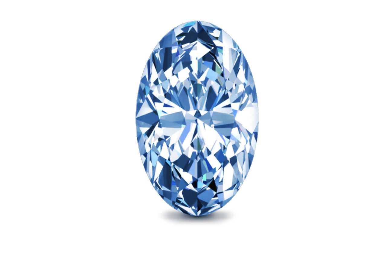 0.34 Carat Oval Blue Lab Diamond