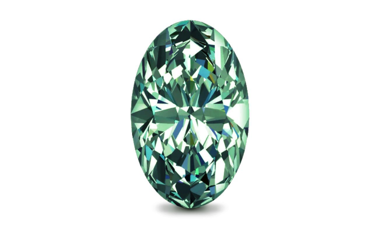 0.24 Carat Good Cut Oval Green Natural Diamond - FLGRE Color, VS1 Clarity - GIA Certified