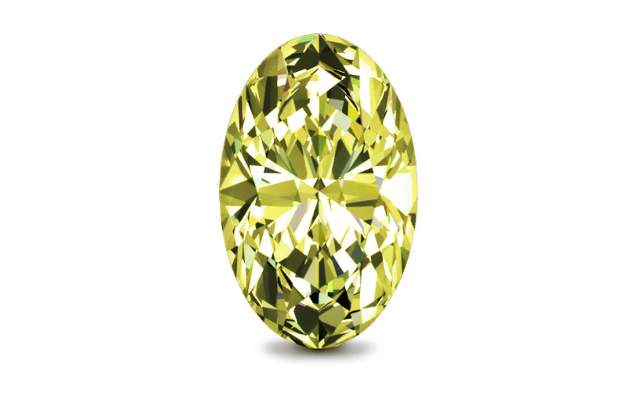 0.41 Carat Oval Yellow Lab Diamond