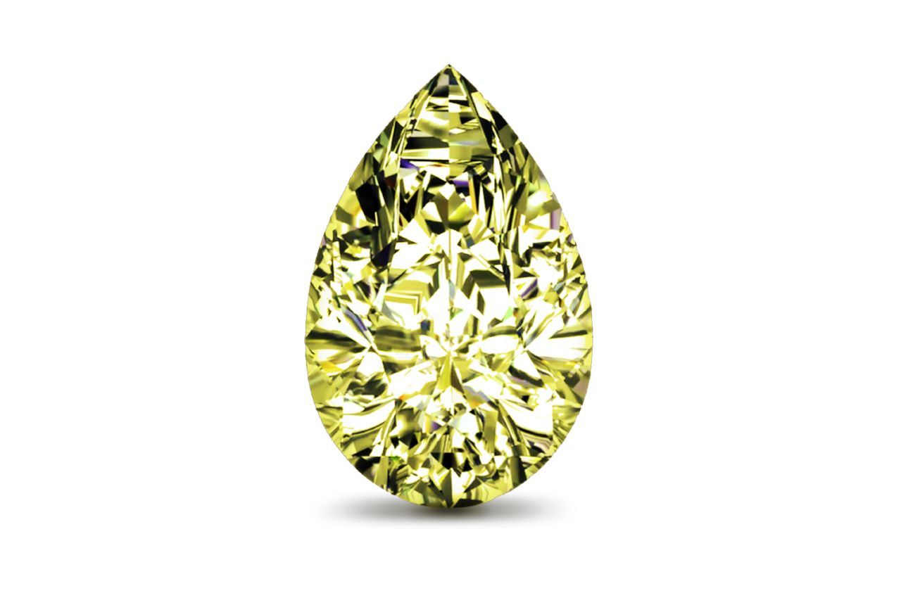 0.31 Carat Pear Yellow Diamond